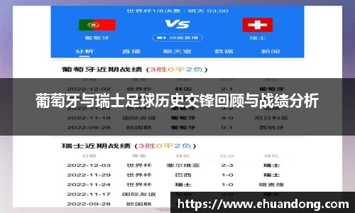 葡萄牙与瑞士足球历史交锋回顾与战绩分析